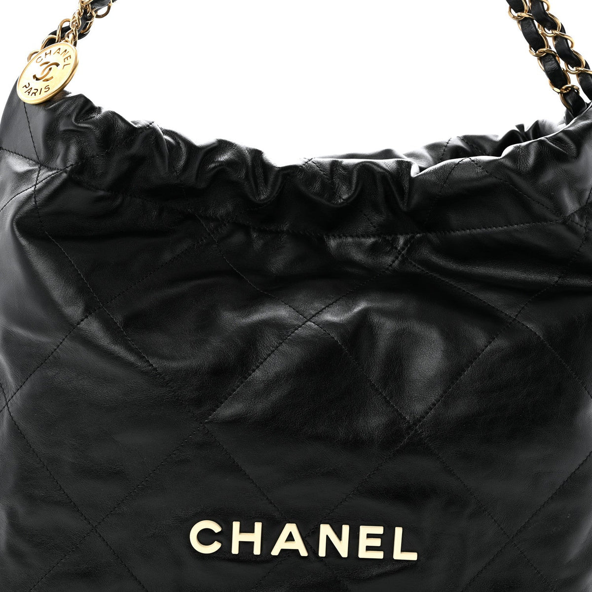 Calfskin Quilted Chanel 22 Black