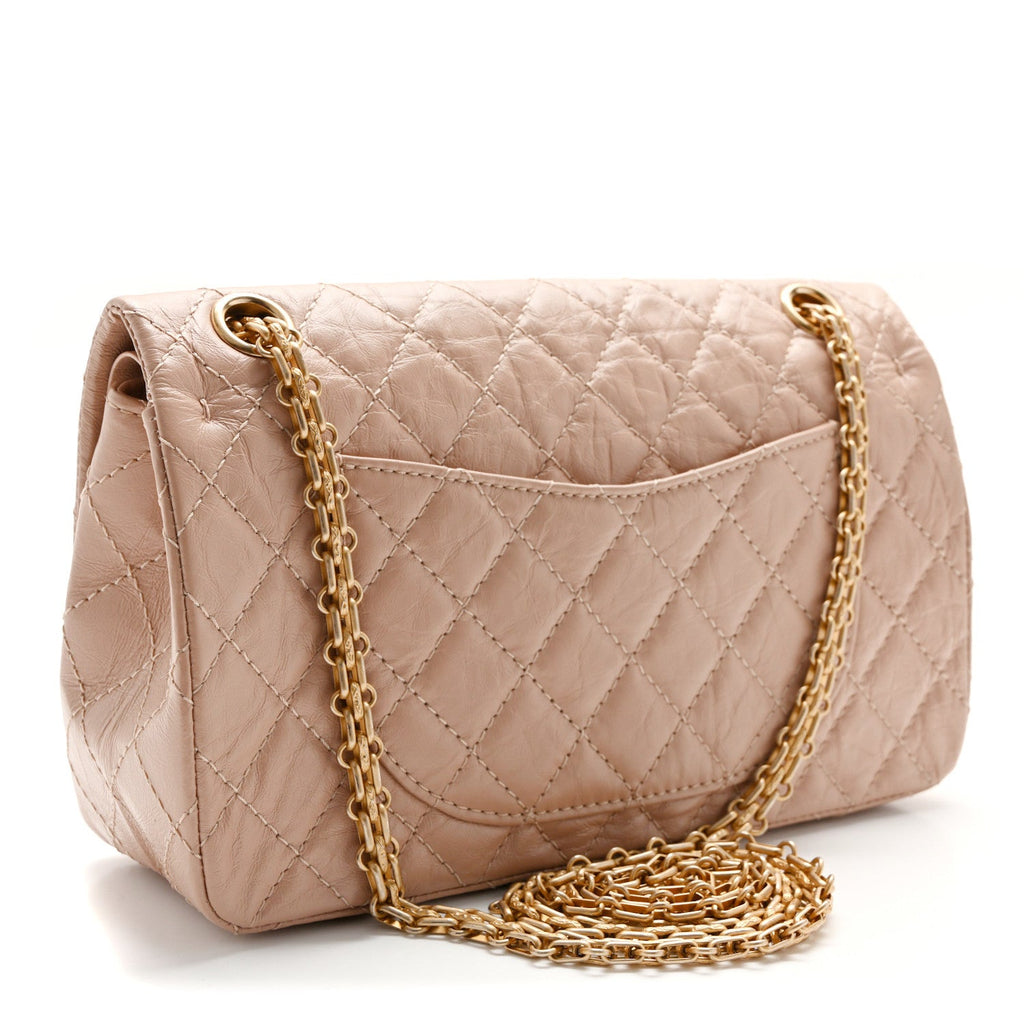 Aged Calfskin Quilted 2.55 Reissue 225 Flap Light Beige