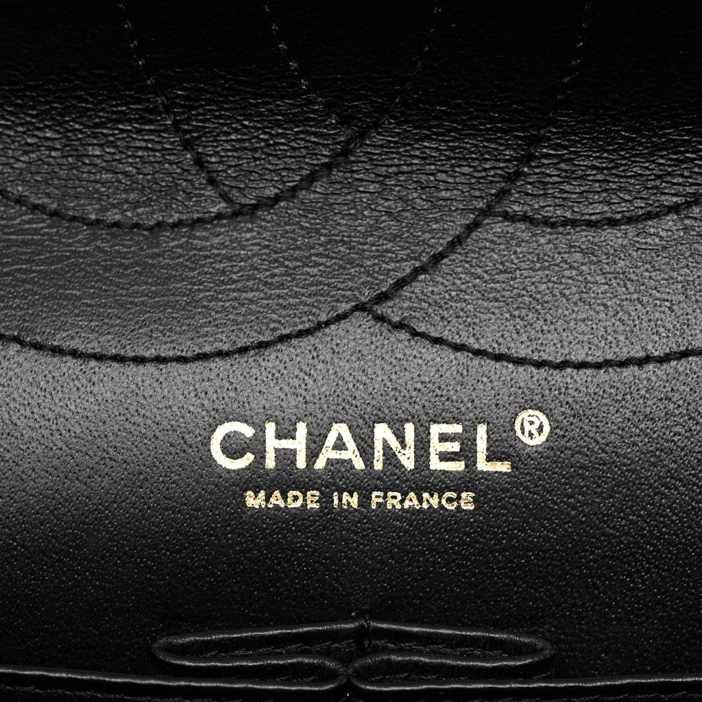 Metallic Aged Calfskin Quilted 2.55 Reissue 227 Flap Black