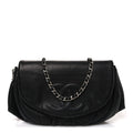 Lambskin Half Moon Wallet On Chain WOC Black