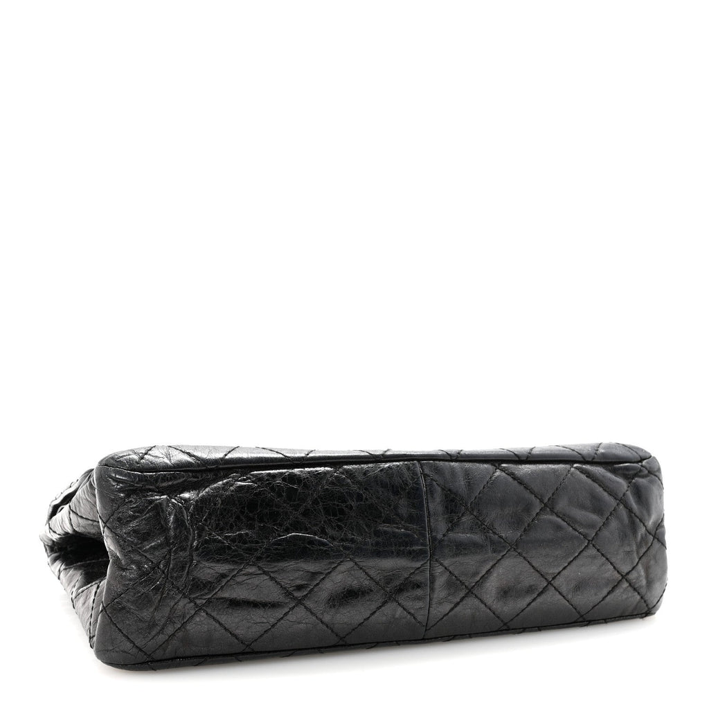 Aged Calfskin Quilted 2.55 Reissue 227 Flap Black