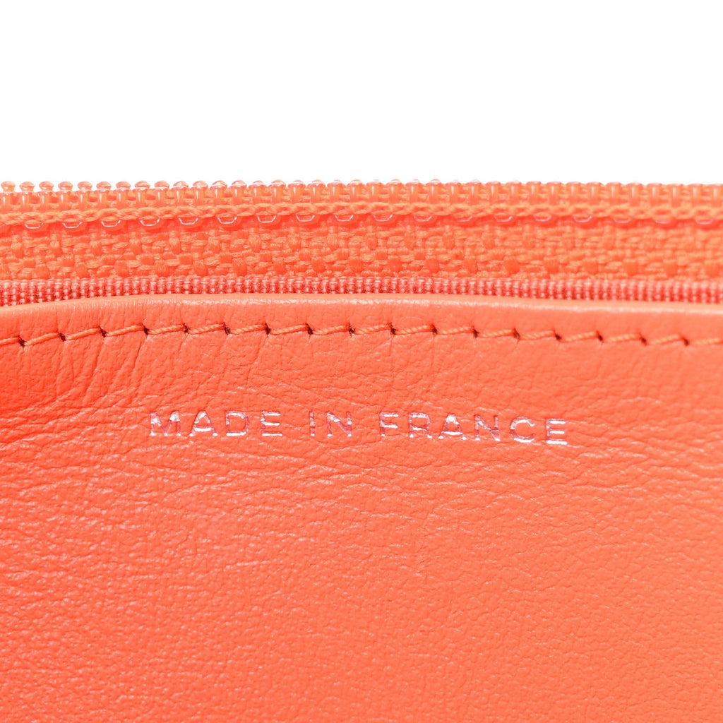 Caviar Quilted Boy Wallet On Chain WOC Orange