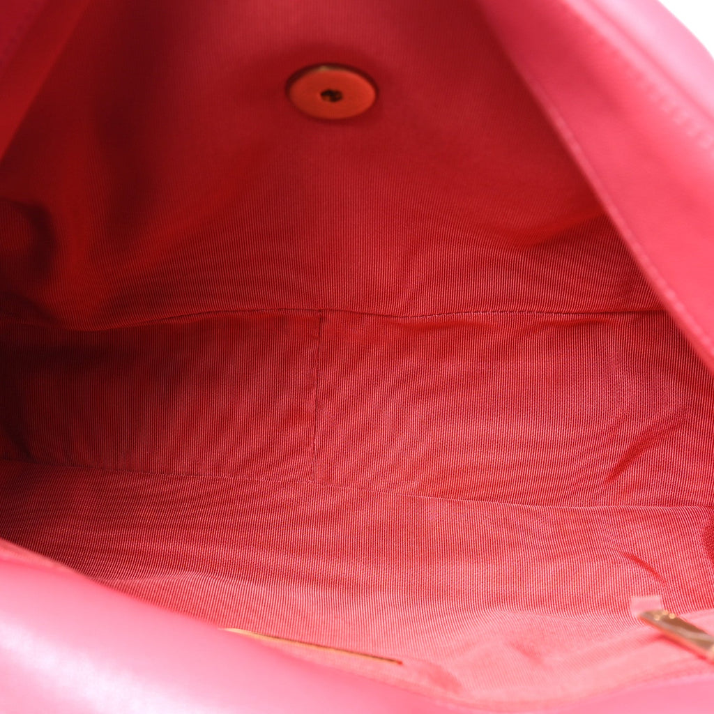 Goatskin Quilted Large Chanel 19 Flap Dark Pink