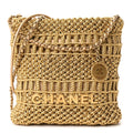 Metallic Calfskin Macrame Mini Chanel 22 Gold