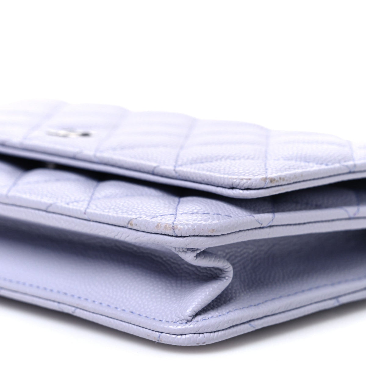 Caviar Quilted Wallet on Chain WOC Light Purple