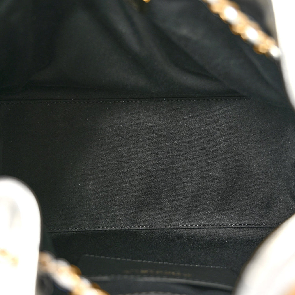 Metallic Caviar Quilted Small Chanel 25 Handbag Silver