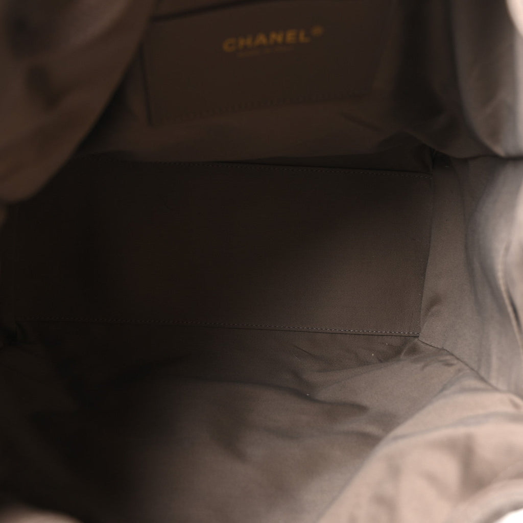 Suede Quilted Medium Chanel 25 Handbag Grey