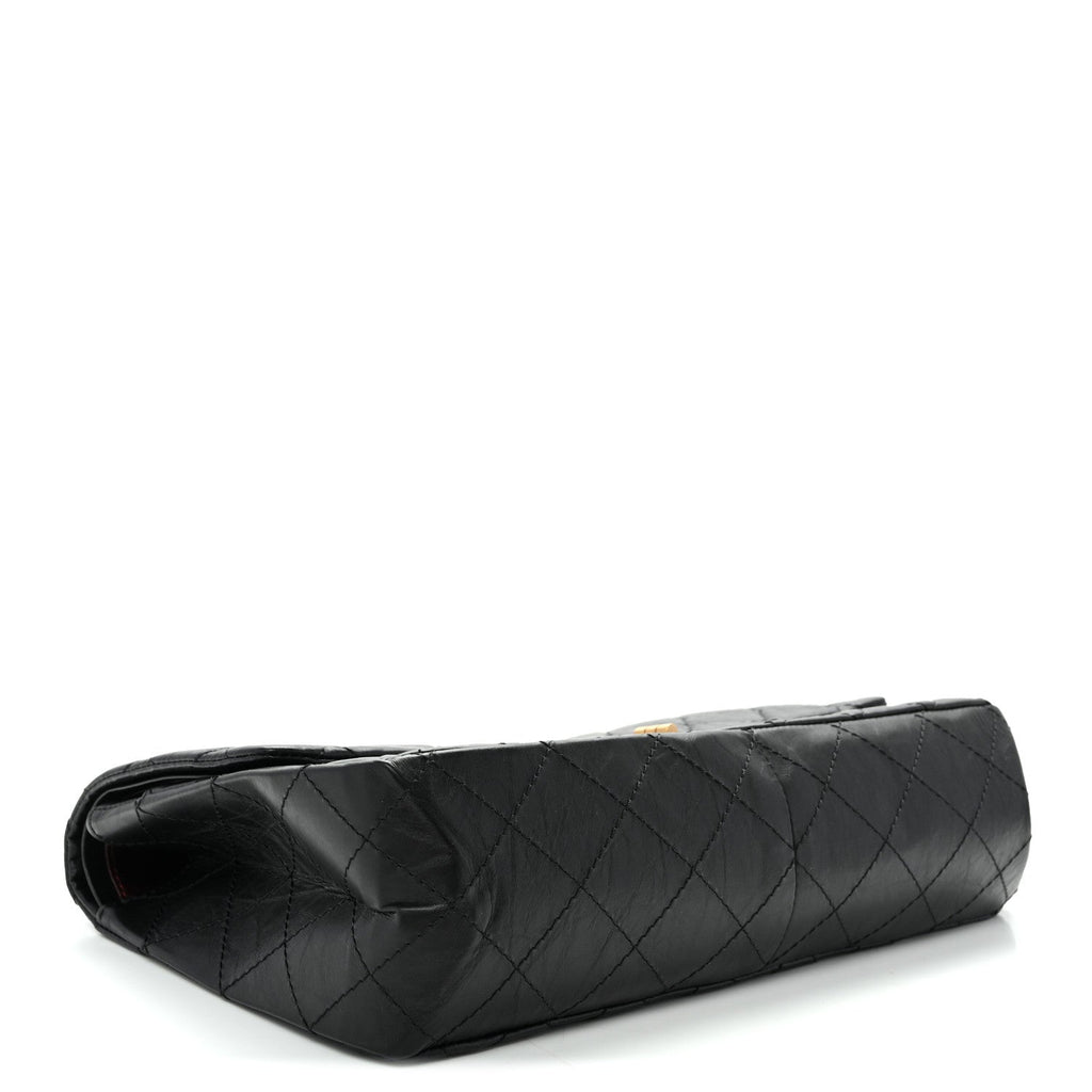 Aged Calfskin Quilted 2.55 Reissue 227 Flap Black