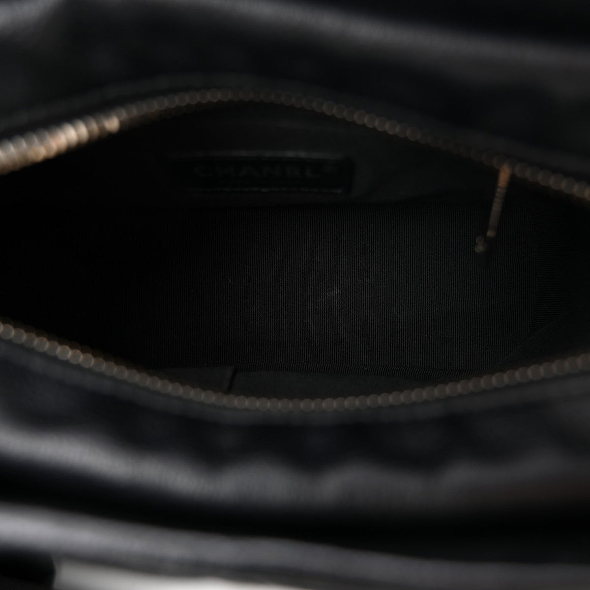 Patent Goatskin Quilted Small Gabrielle Hobo Black