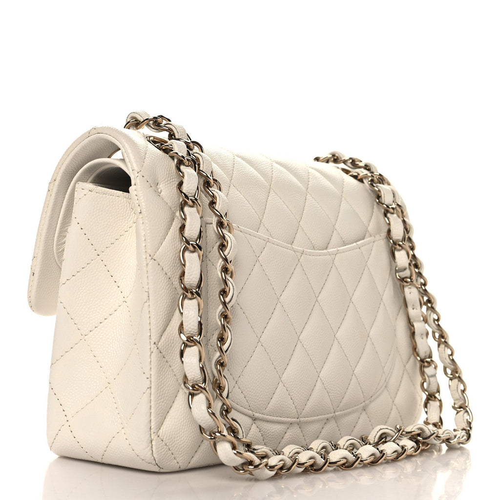 Caviar Quilted Small Double Flap White