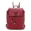 Caviar Quilted Filigree Backpack Dark Pink