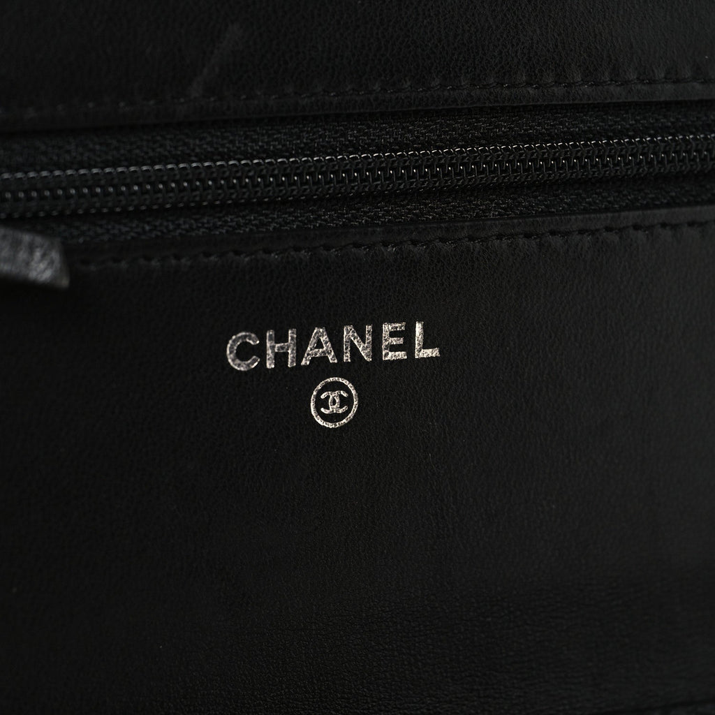 Lambskin Quilted Boy Wallet On Chain WOC Black