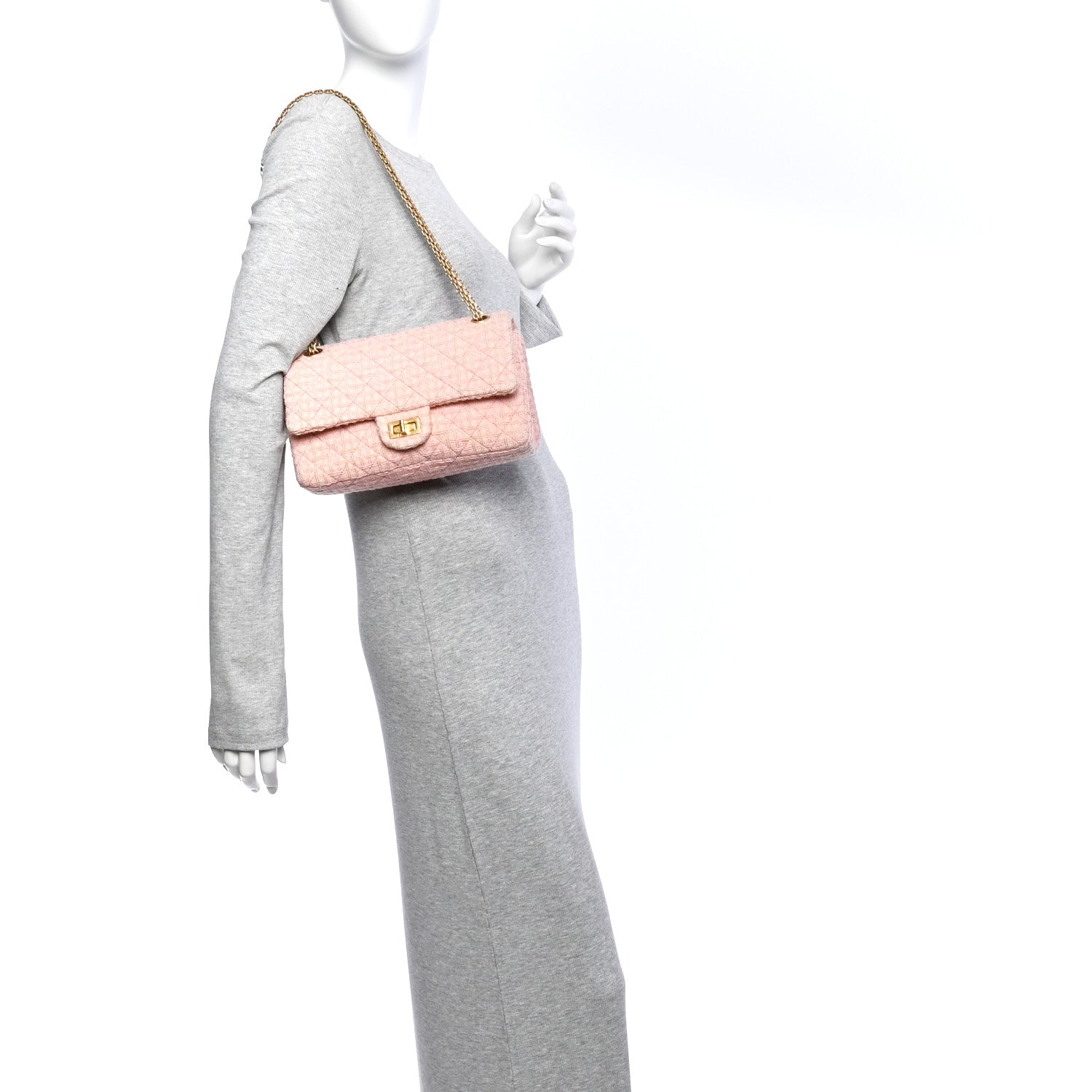 Wool Tweed Quilted 2.55 Reissue 225 Flap Light Pink