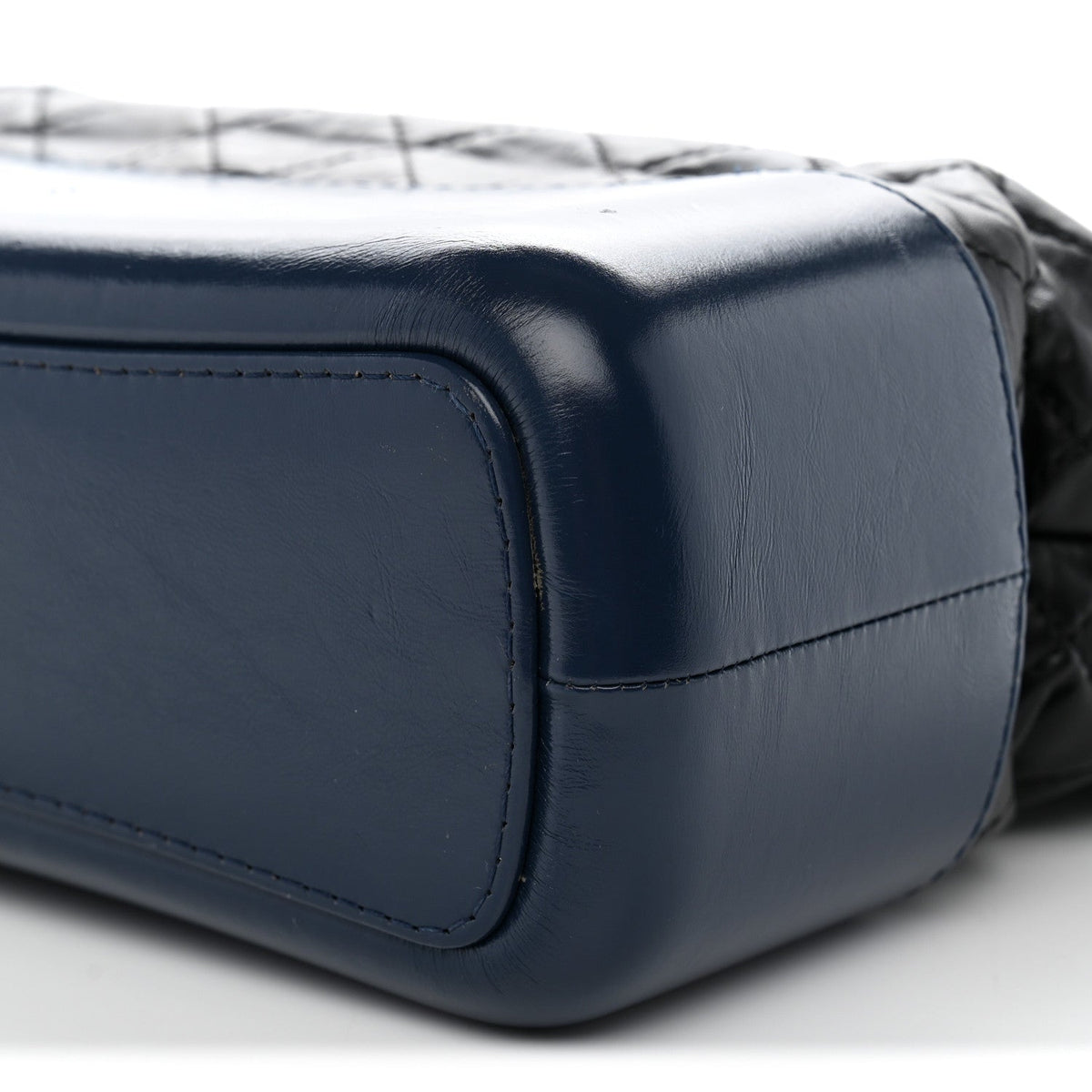 Aged Calfskin Quilted Medium Gabrielle Hobo Black Navy