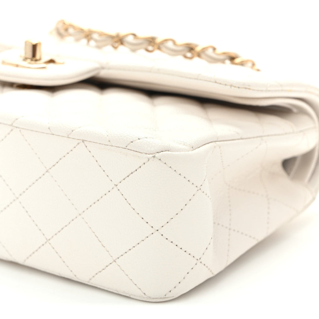 Caviar Quilted Small Double Flap White