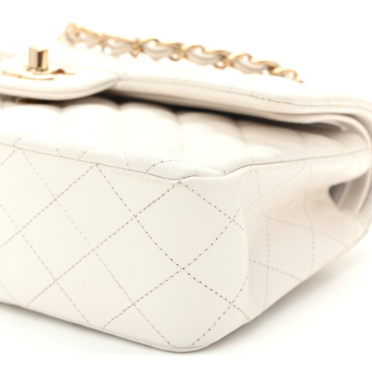 Caviar Quilted Small Double Flap White