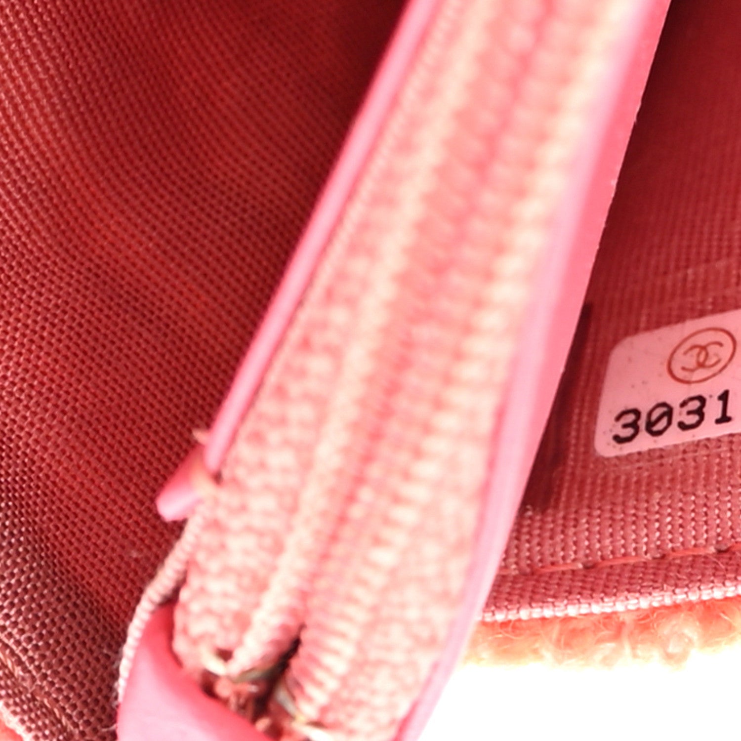 Wool Tweed Lambskin Quilted Chanel 19 Wallet On Chain WOC Coral Pink