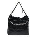 Shiny Calfskin Quilted Large Chanel 22 So Black