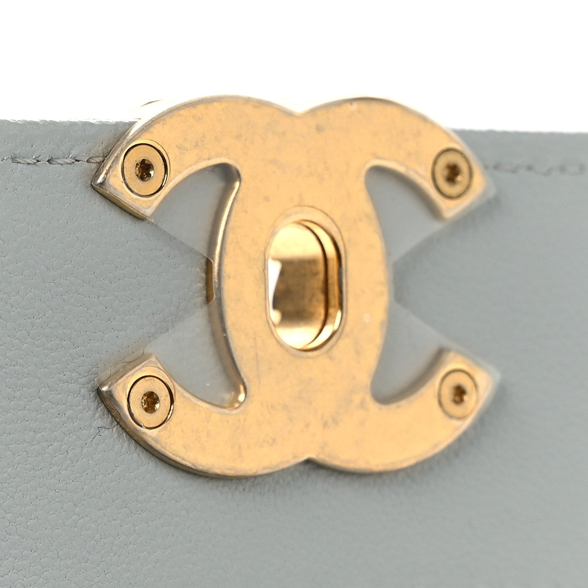 Lambskin Quilted Chanel 19 Wallet On Chain WOC Light Blue