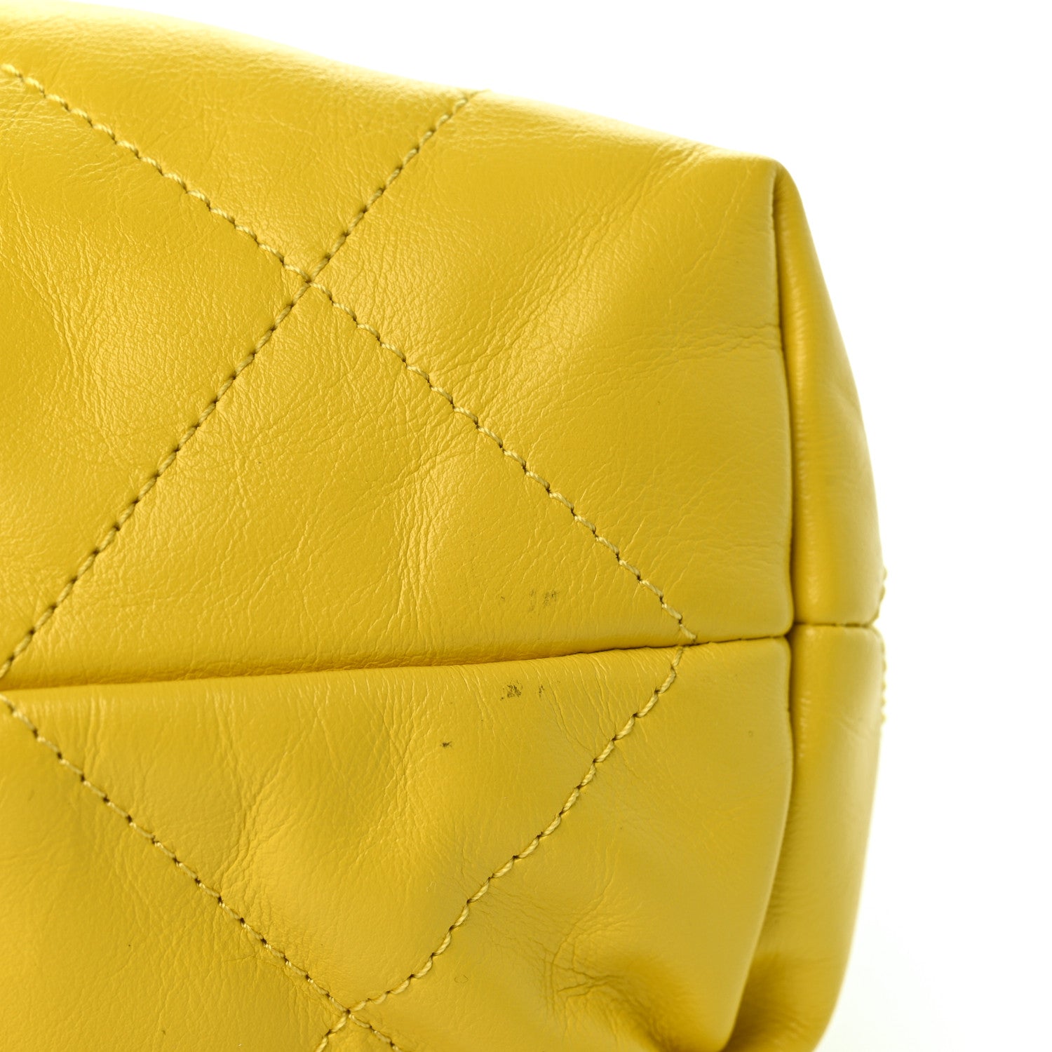 Shiny Calfskin Quilted Small Chanel 22 Yellow