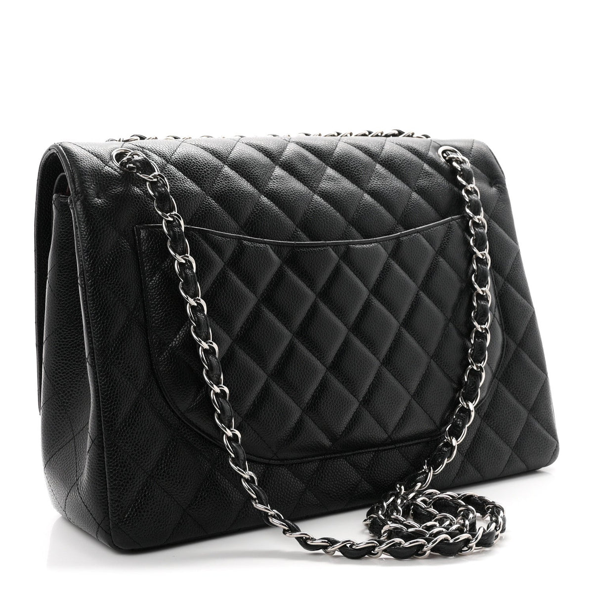 Caviar Quilted Maxi Double Flap Black