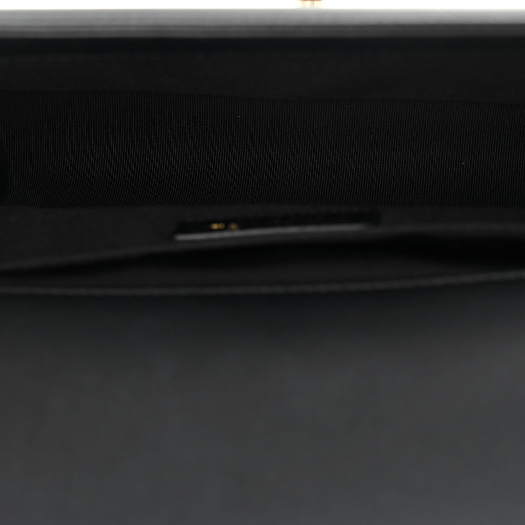 Calfskin Quilted Medium Boy Flap Black