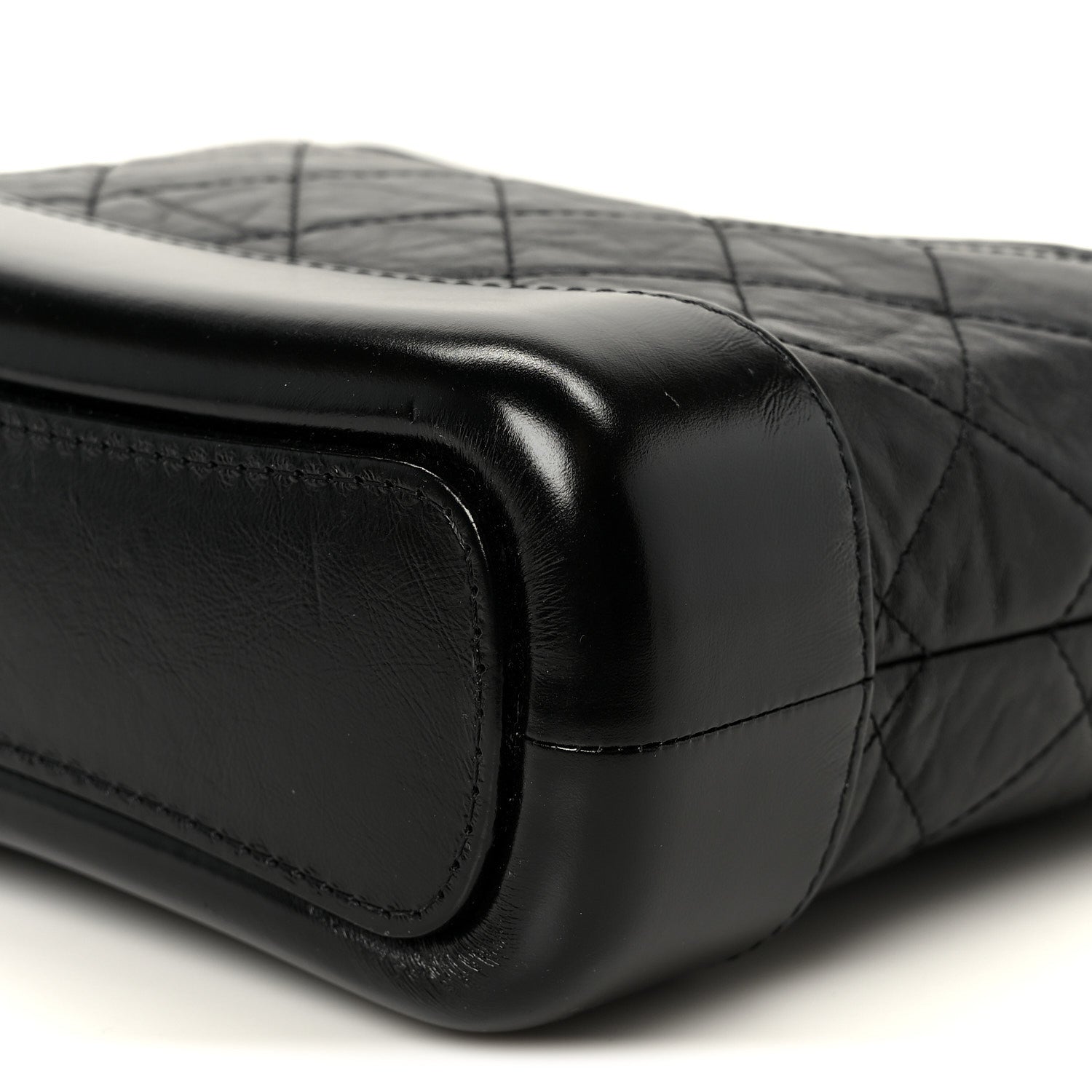 Aged Calfskin Quilted Small Gabrielle Hobo Black