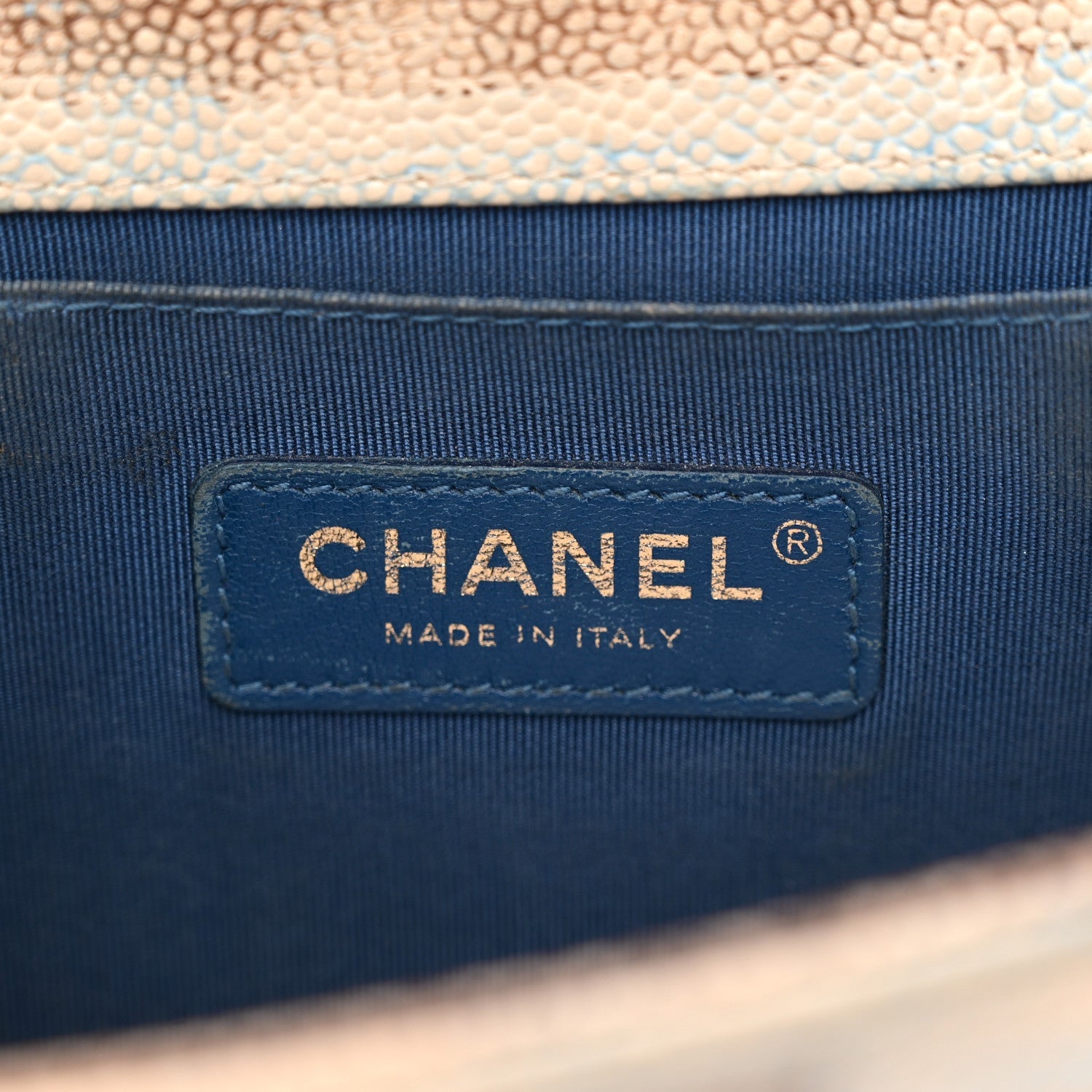 Painted Caviar Quilted Medium Boy In Cuba Flap Blue
