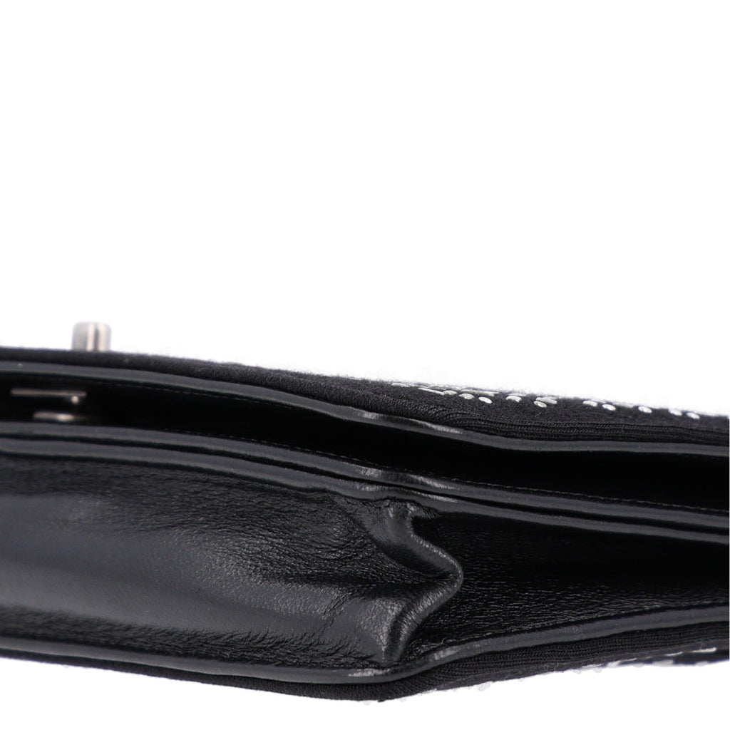Lambskin Embellished Quilted Wallet On Chain WOC Black