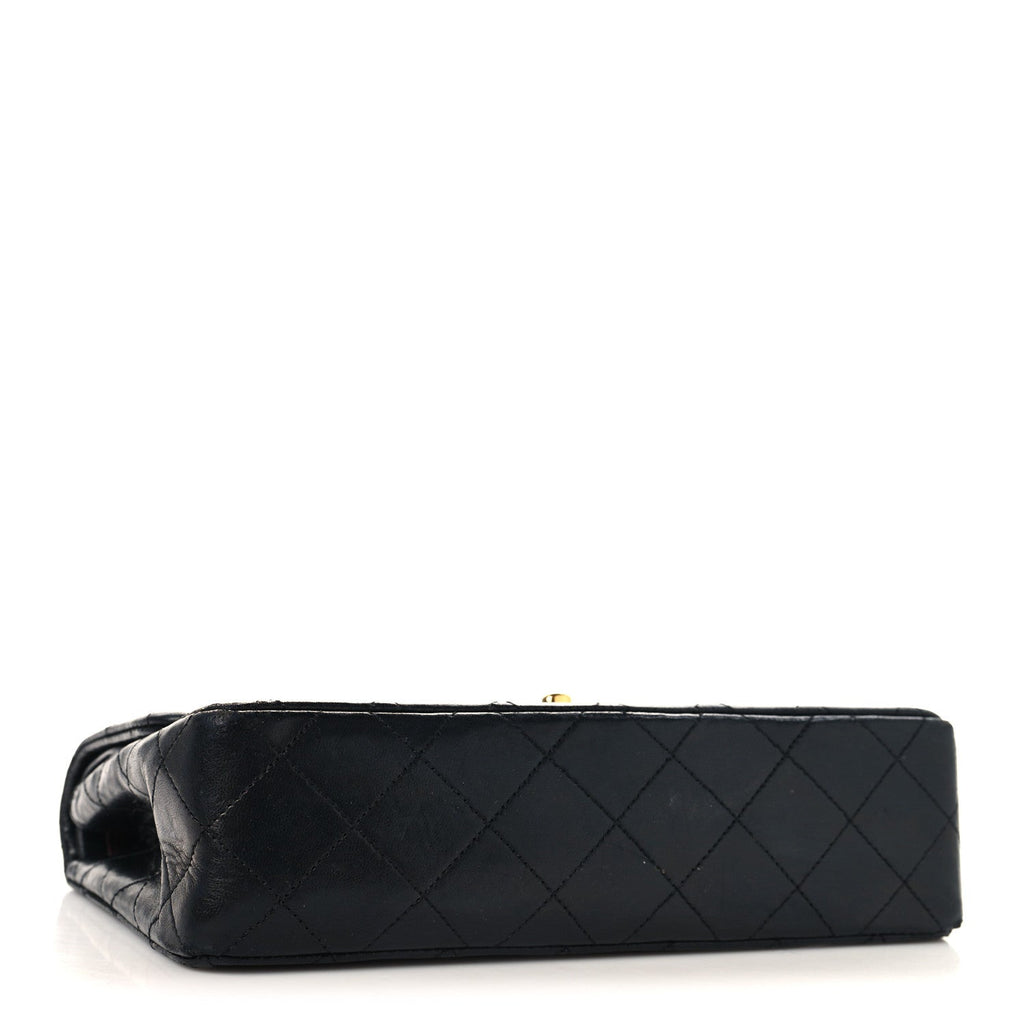 Lambskin Quilted Small Double Flap Black