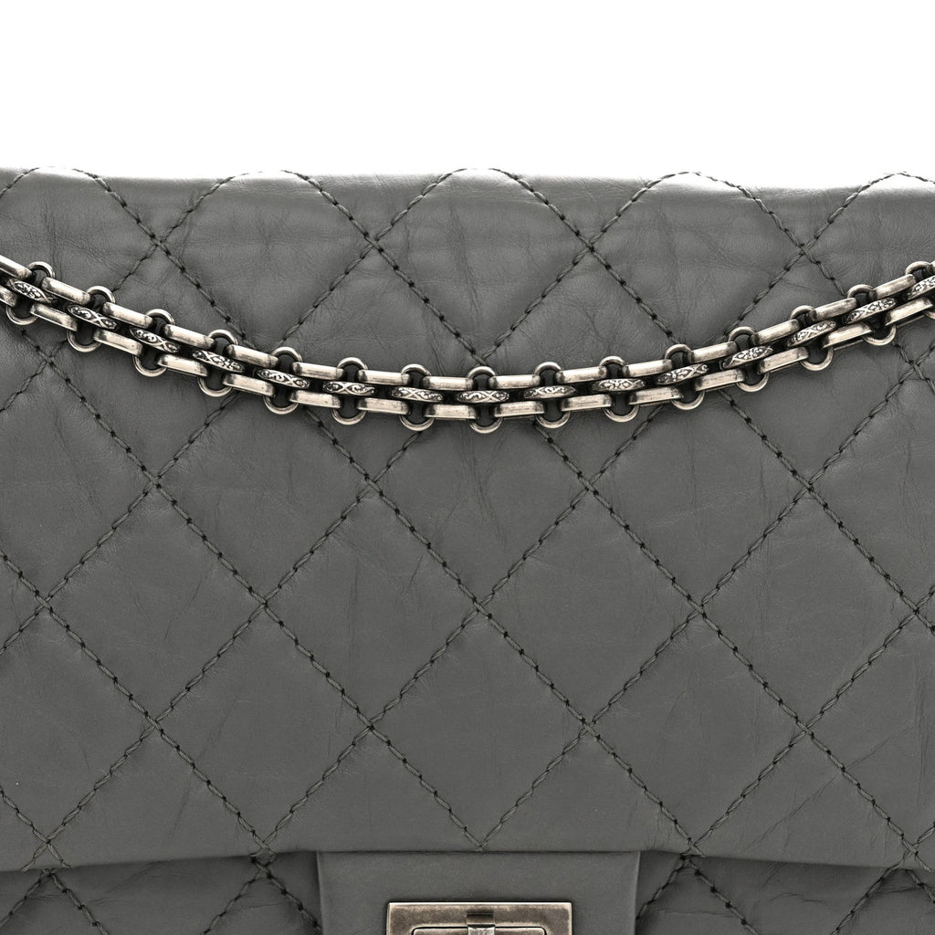 Aged Calfskin Quilted 2.55 Reissue 226 Flap Grey