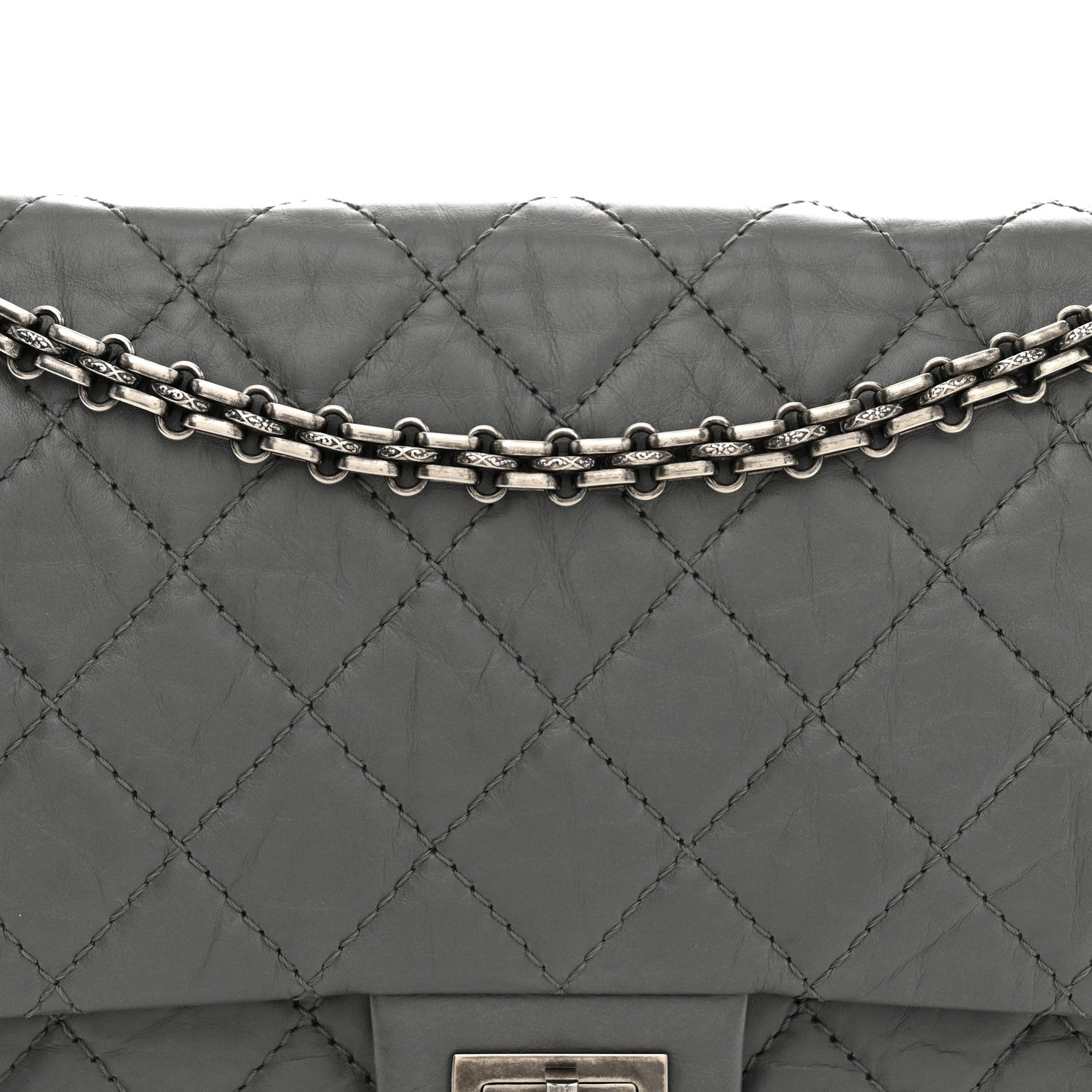 Aged Calfskin Quilted 2.55 Reissue 226 Flap Grey