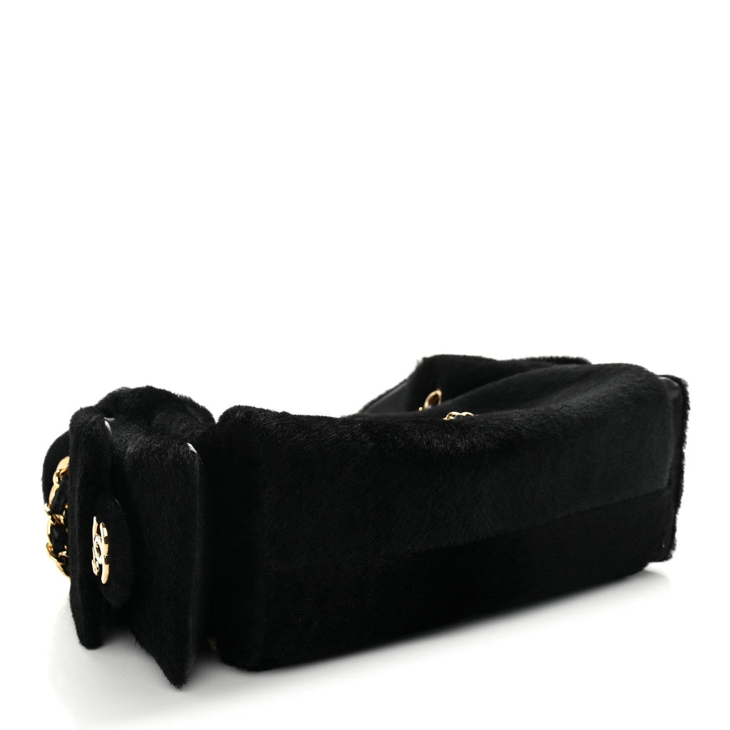 Pony Hair Mini Chanel 25 Handbag Black