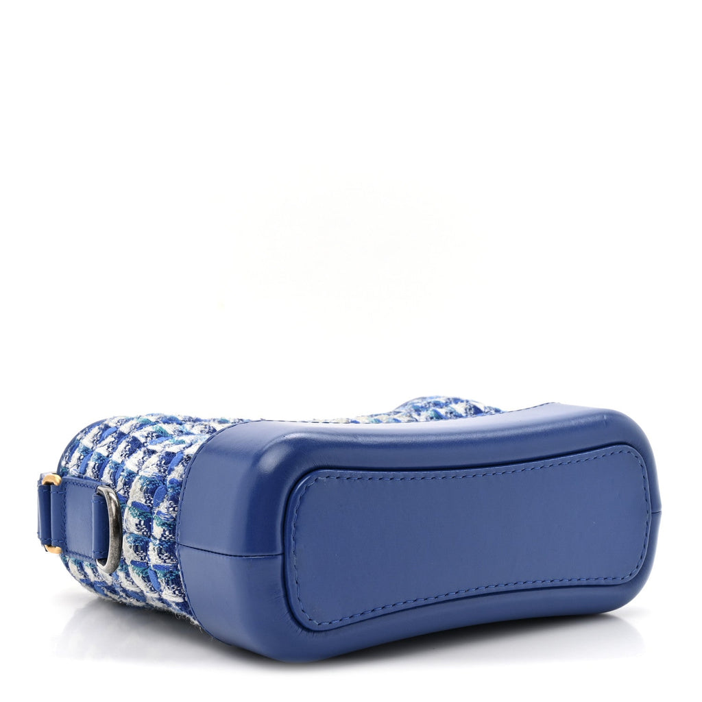 Tweed Calfskin Small Gabrielle Hobo Royal Blue