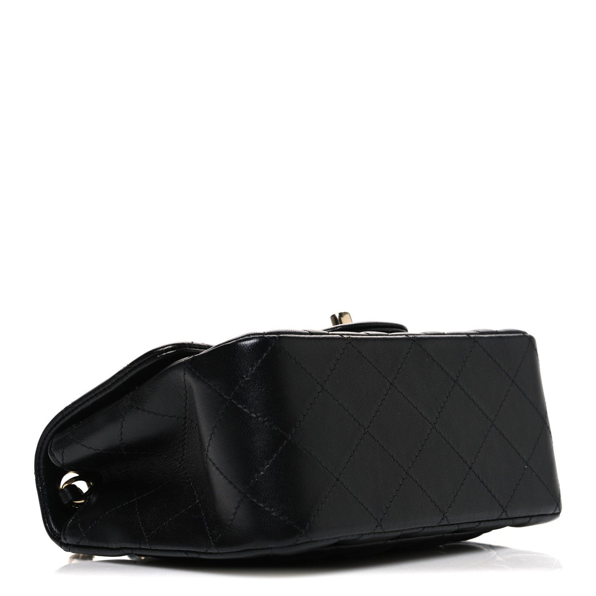 Lambskin Quilted Mini Square Flap Black