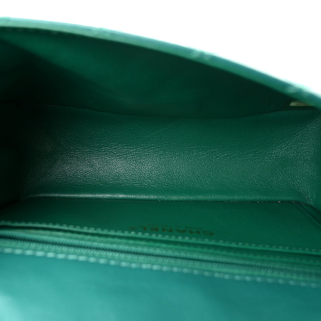 Aged Calfskin Quilted 2.55 Reissue Mini Flap Green