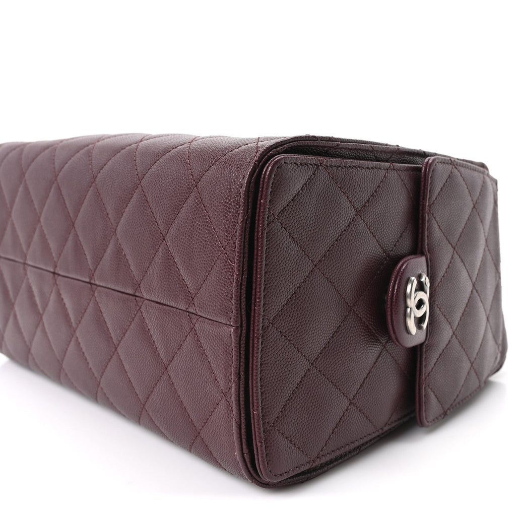 Caviar Quilted Small Chanel 25 Handbag Dark Burgundy