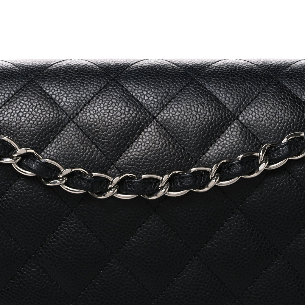 Caviar Quilted Maxi Double Flap Black