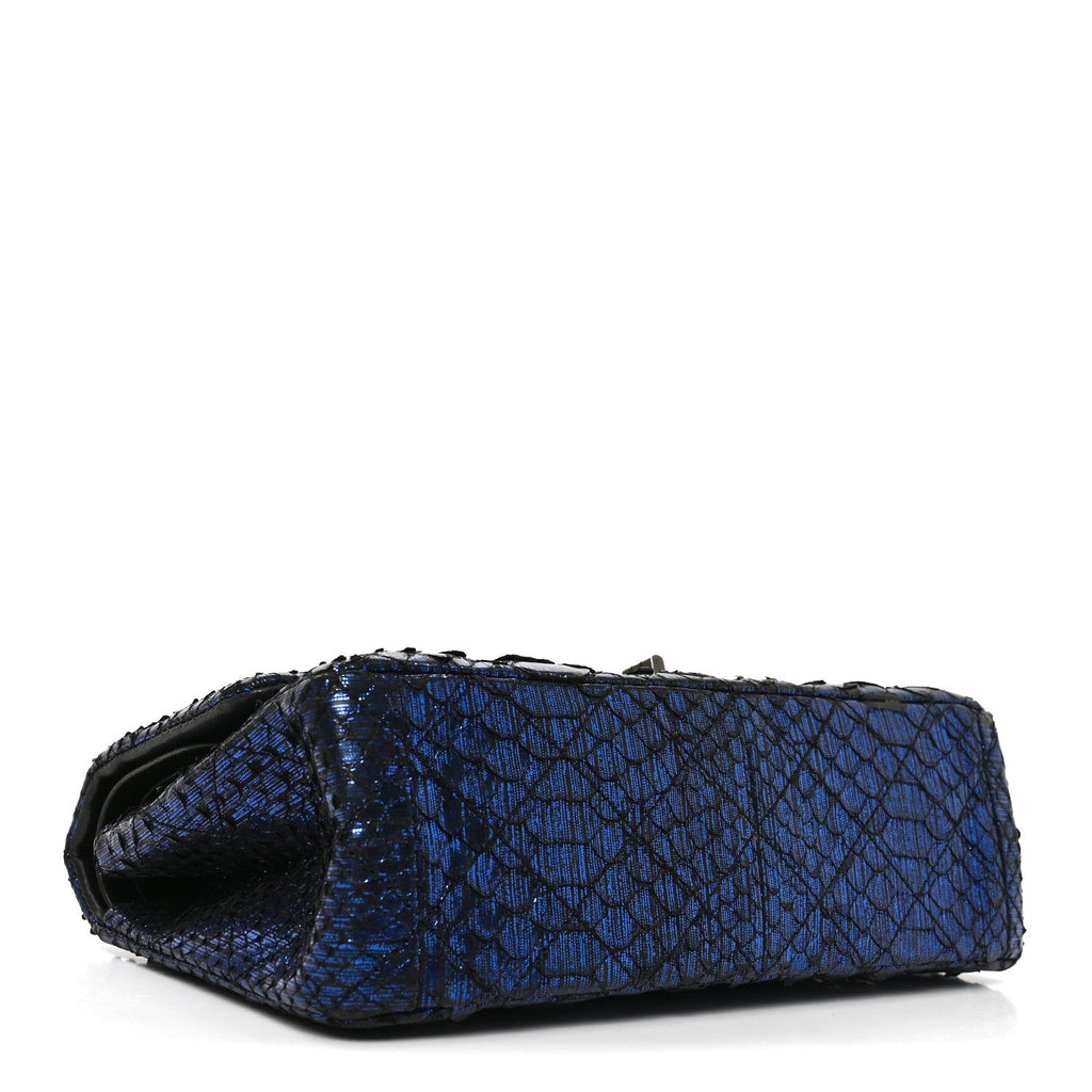 Metallic Snakeskin 2.55 Reissue 225 Flap Blue