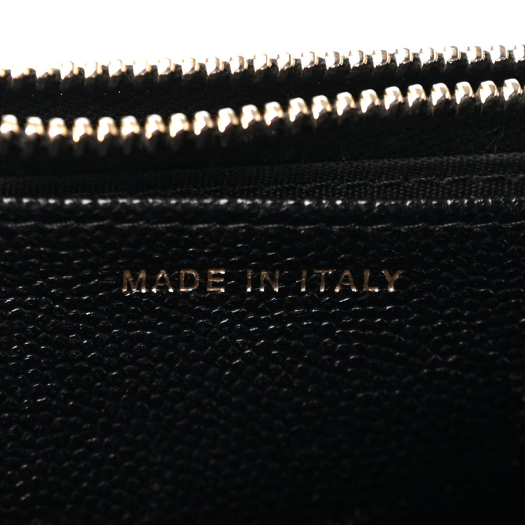 Caviar Quilted Golden Class Wallet On Chain WOC Black