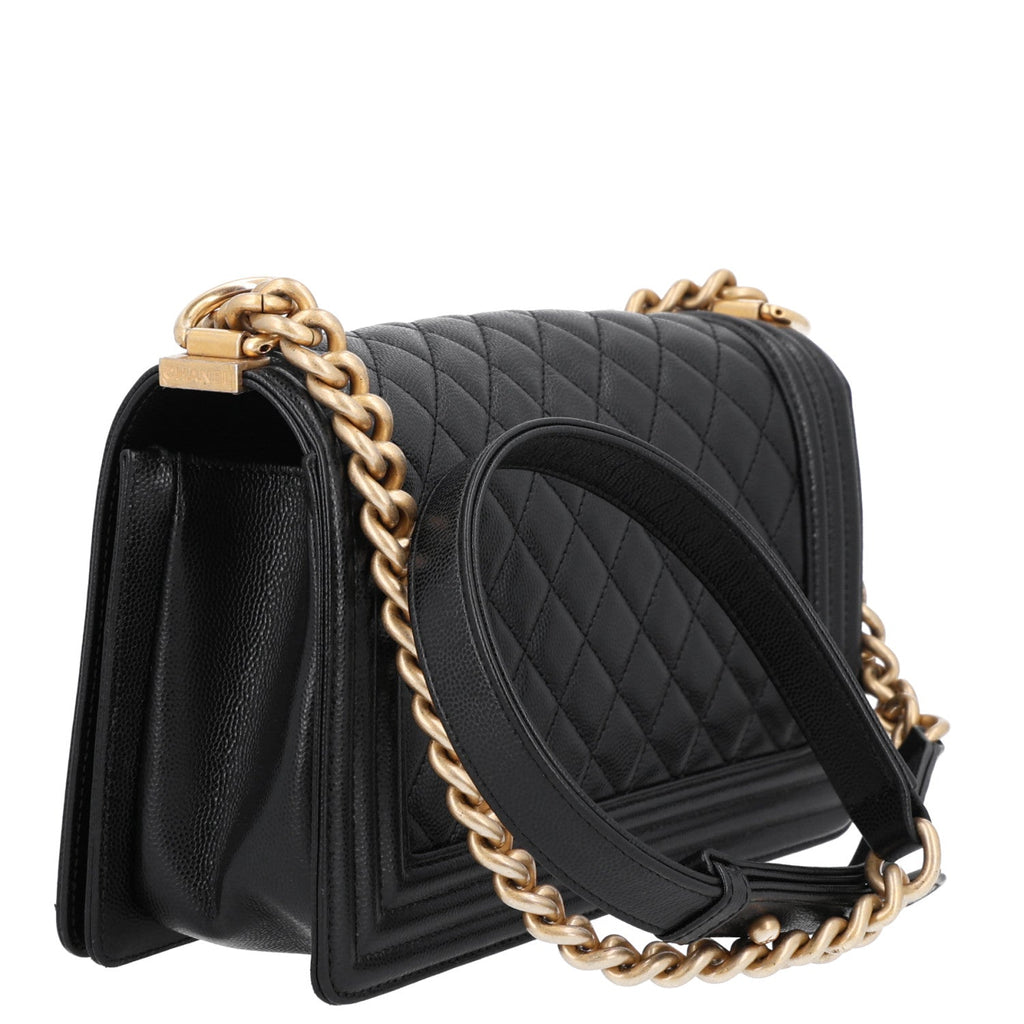 Caviar Quilted Medium Boy Flap Black