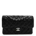 Caviar Quilted Small Double Flap Black