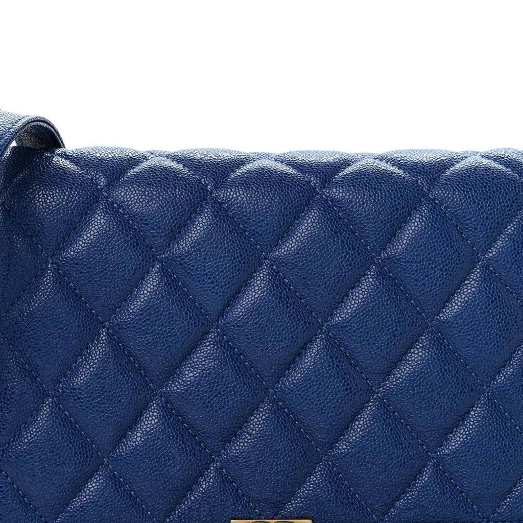 Caviar Quilted Boy Wallet On Chain WOC Dark Blue