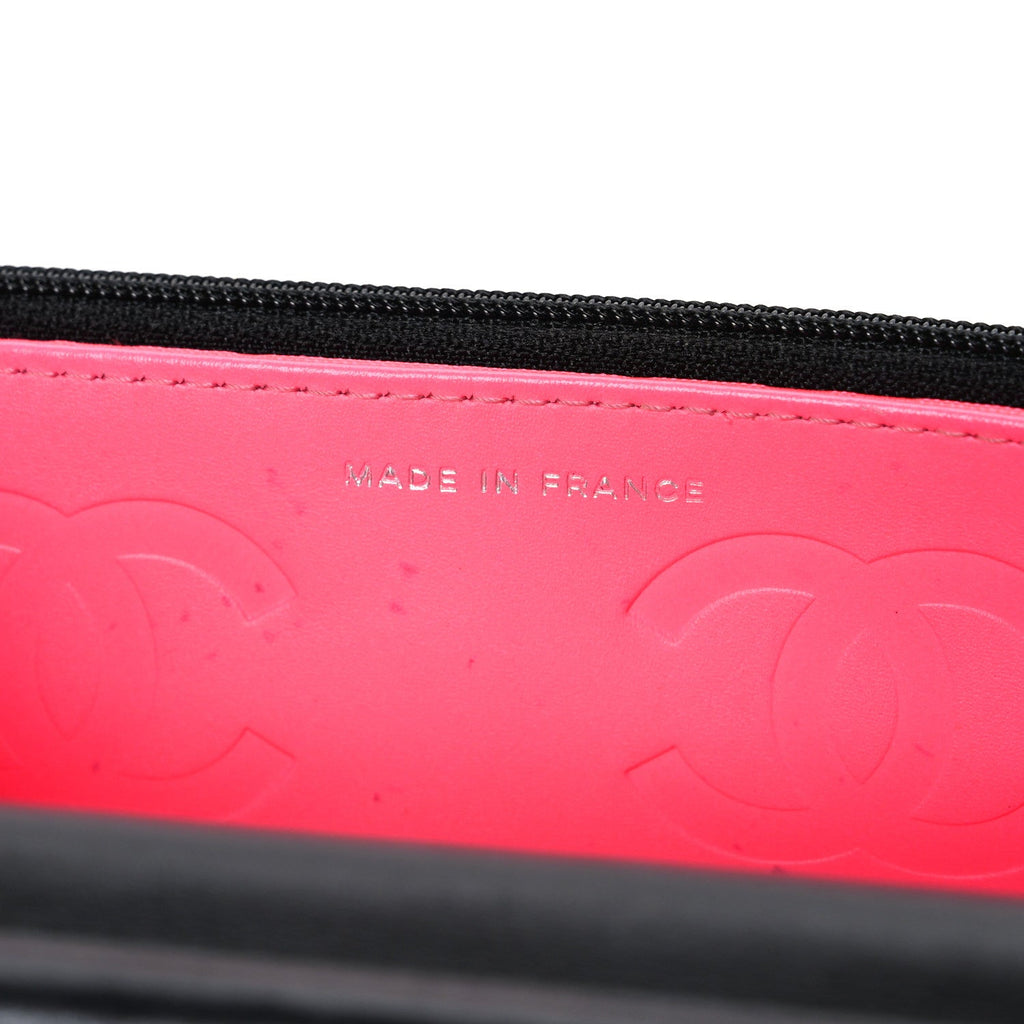 Calfskin Quilted Cambon Wallet on Chain WOC Black