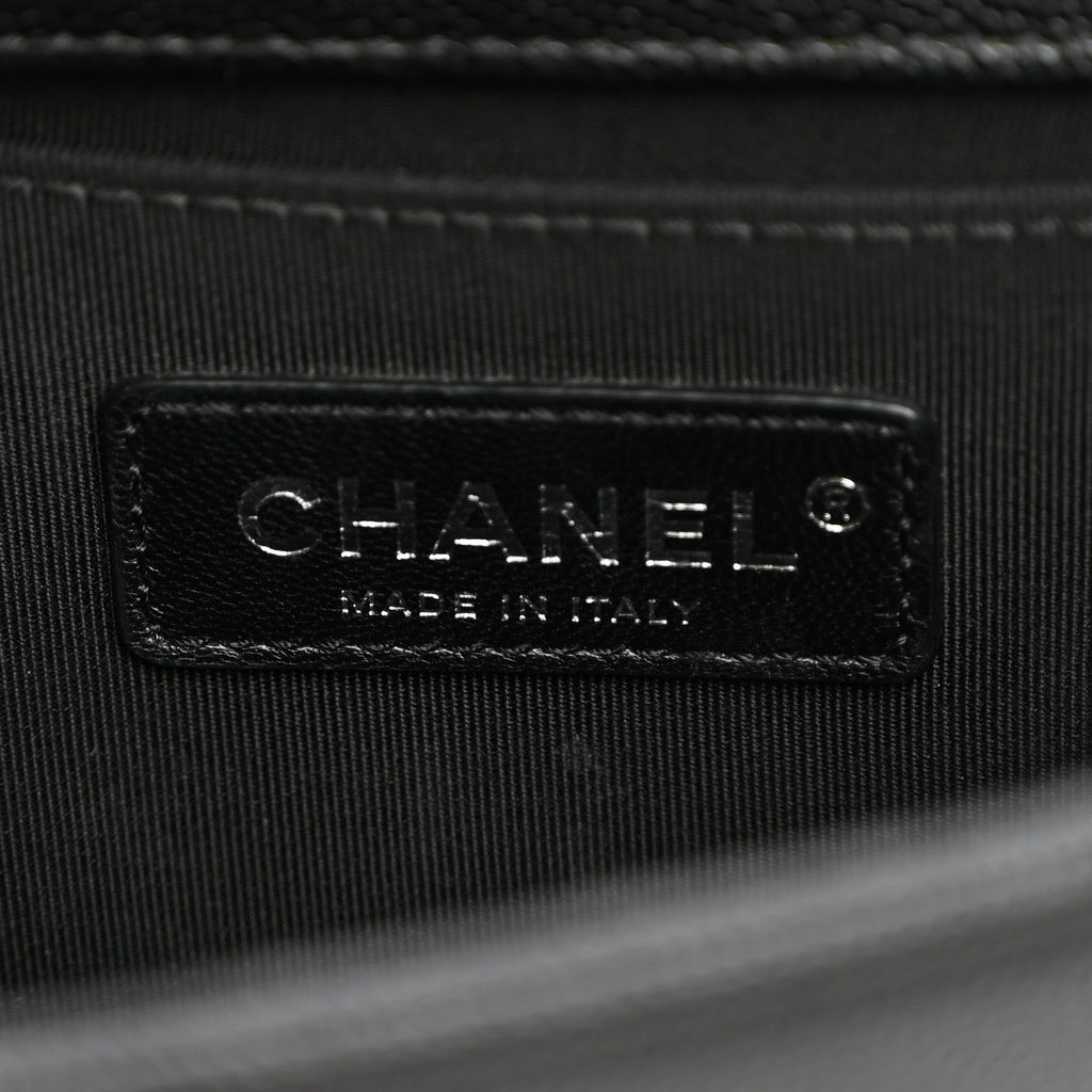 Caviar Quilted Small Boy Flap Black