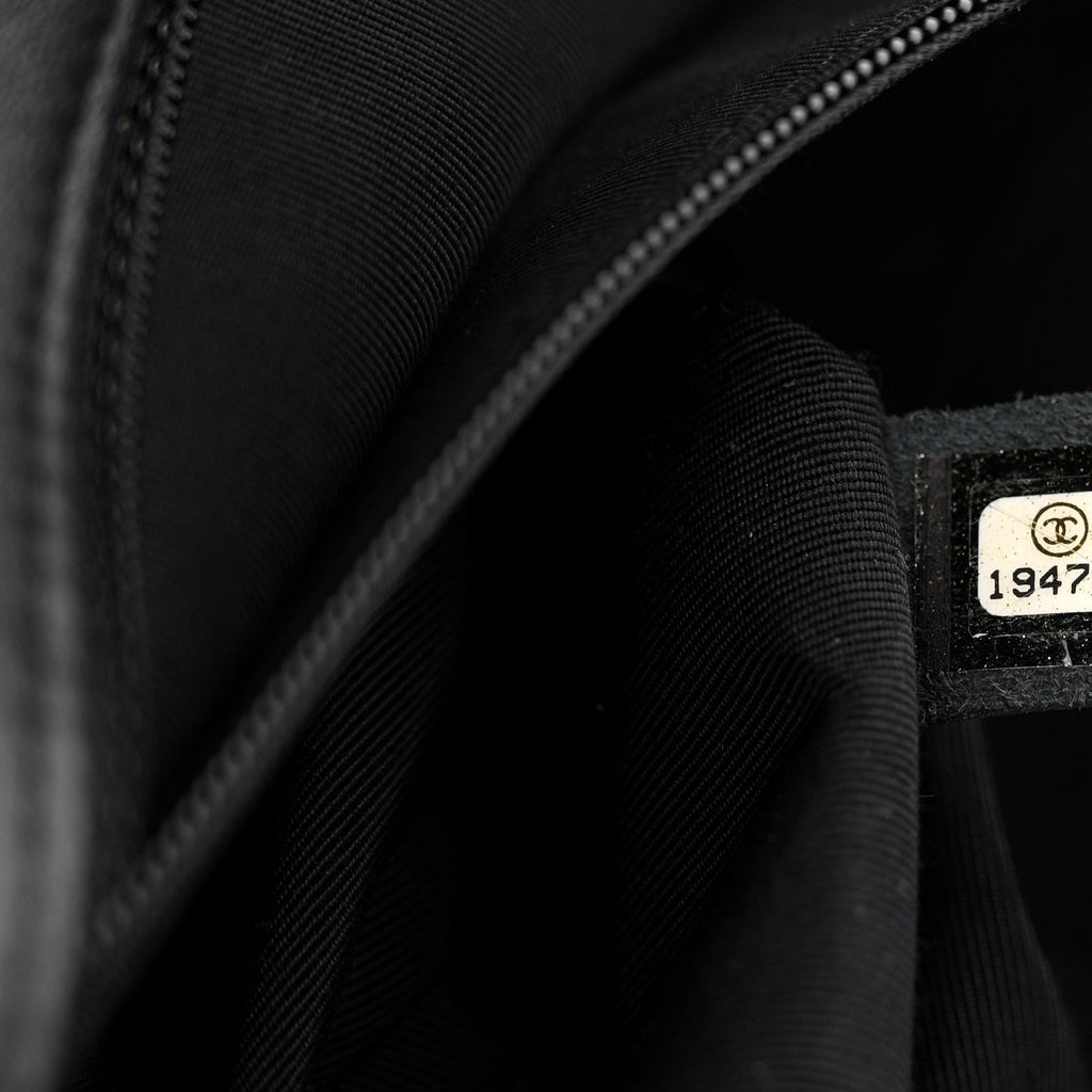 Lambskin Braided Woven Medium Boy Flap Navy Black