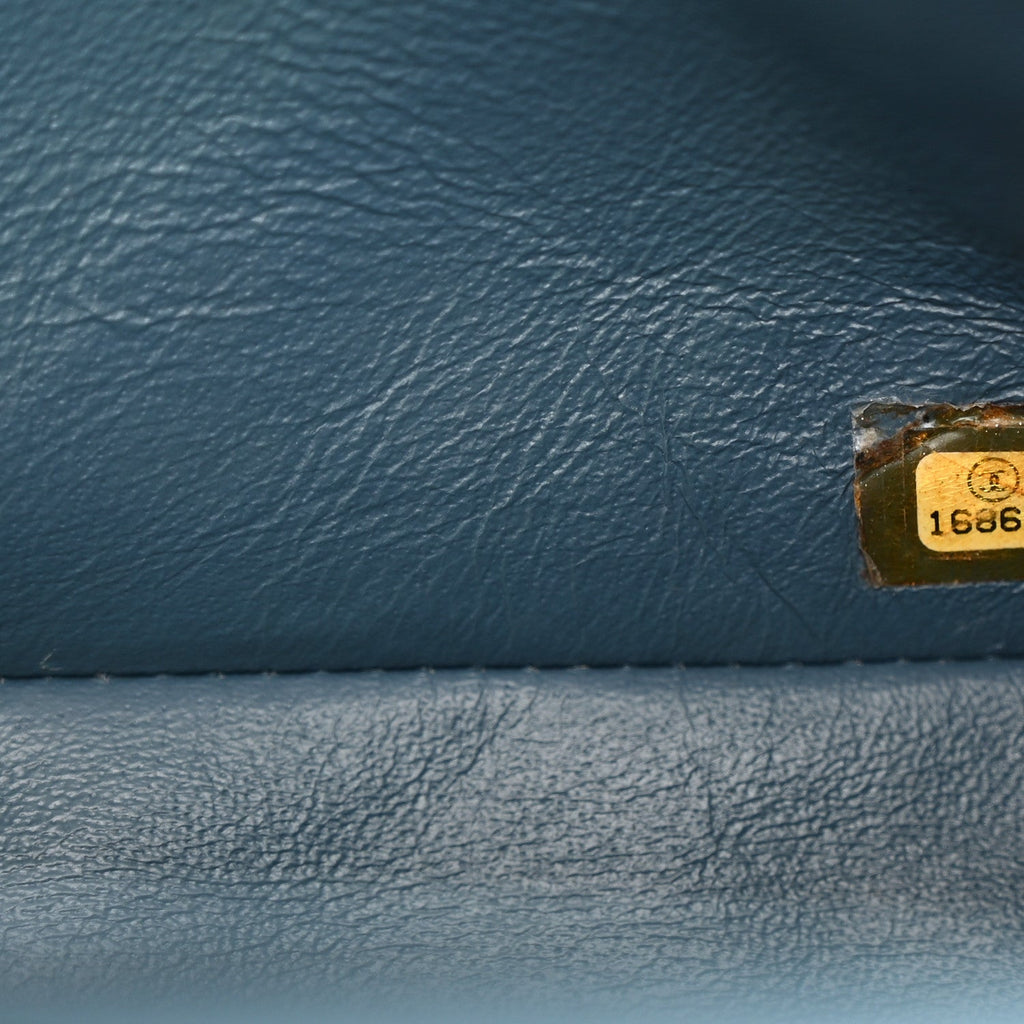 Lambskin Quilted Jumbo Double Flap Dark Blue