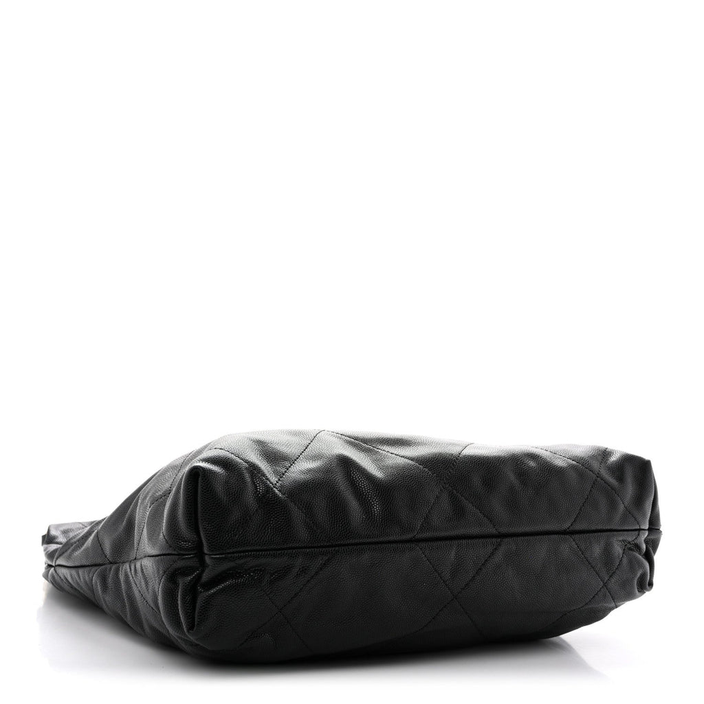 Shiny Caviar Quilted Monochrome Small Chanel 22 Black