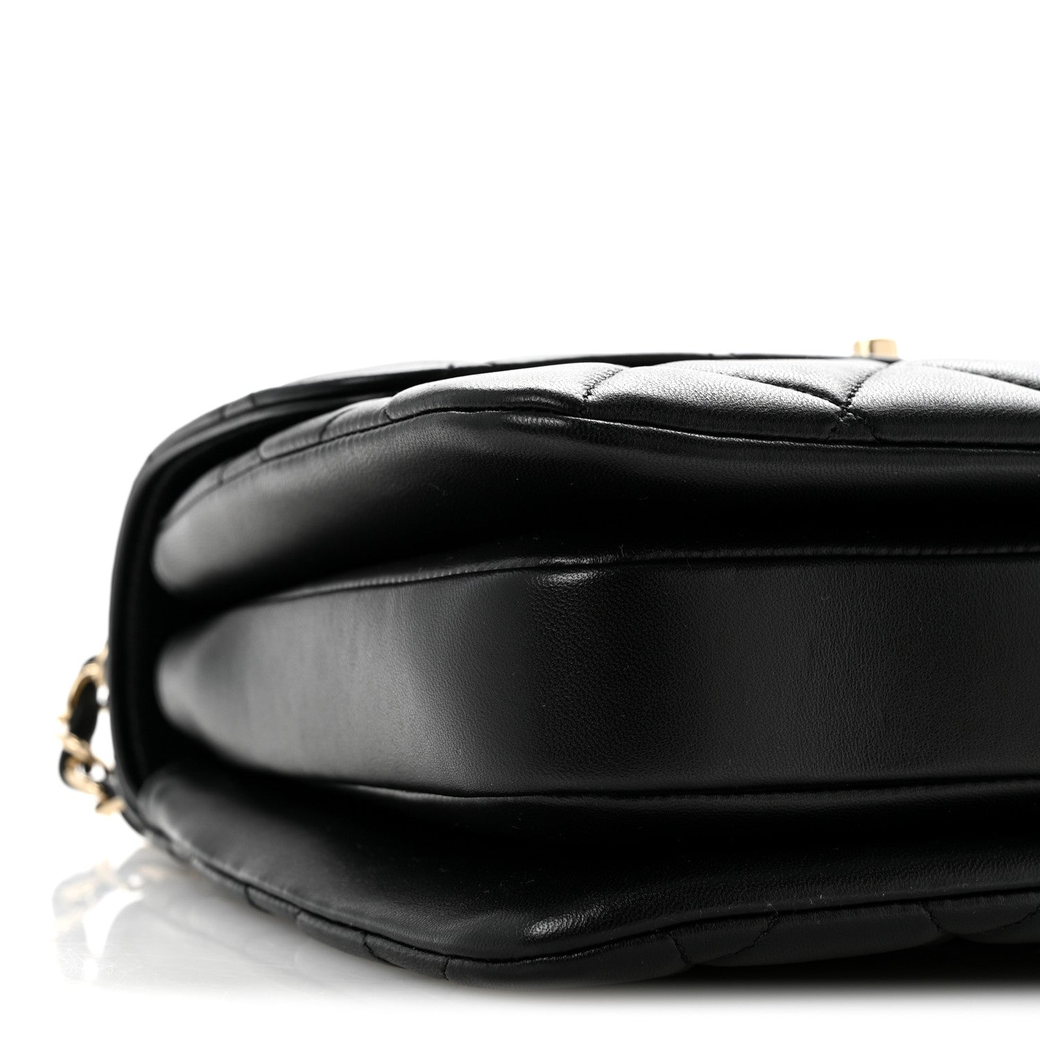 Lambskin Quilted Small Trendy CC Dual Handle Flap Bag Black