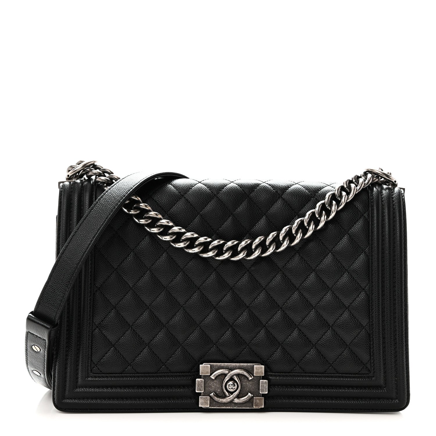 Caviar Quilted New Medium Boy Flap Black